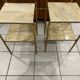 Pair of vintage marble and brass end tables 1970s