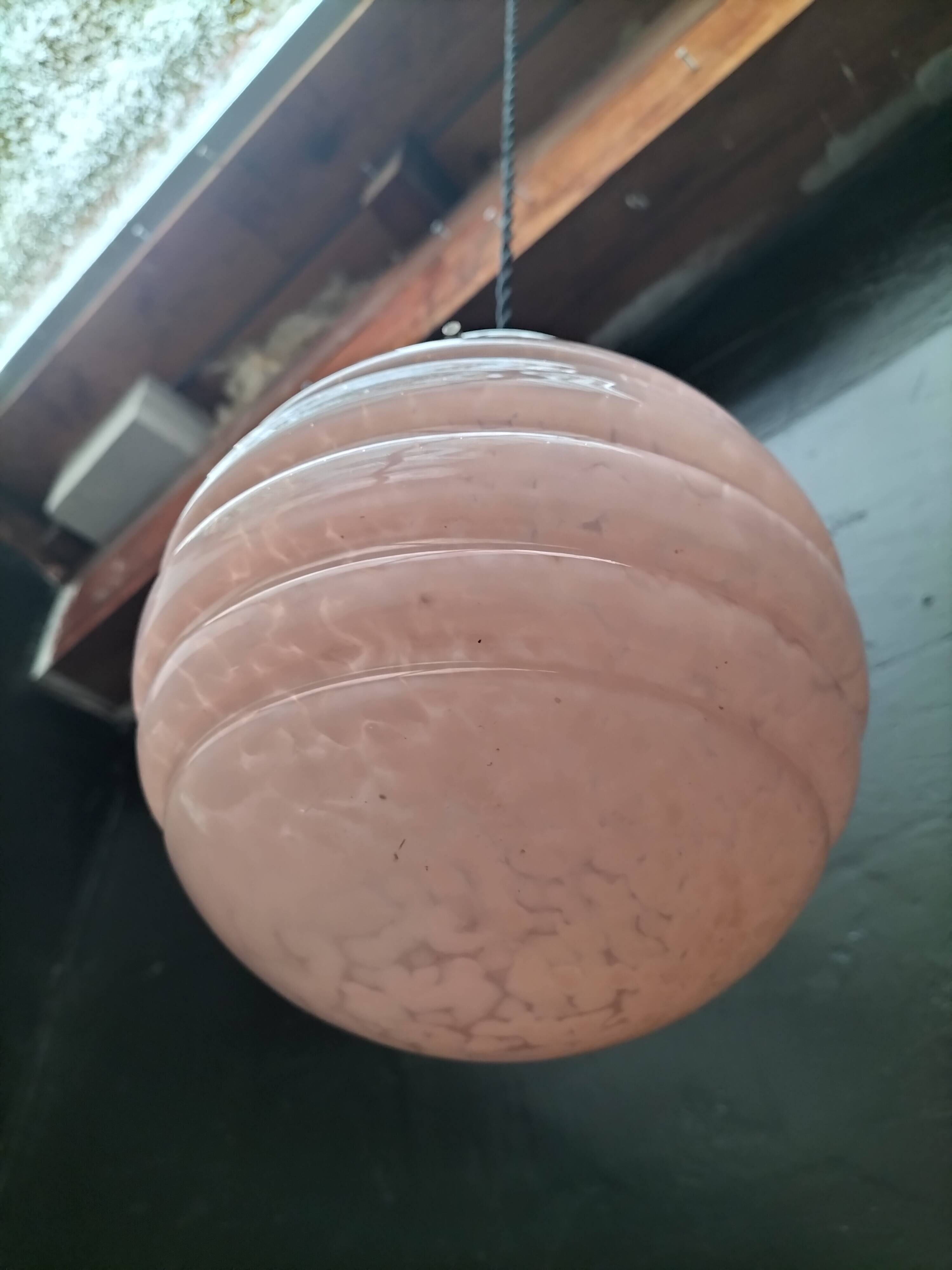 pink opaline pendant light