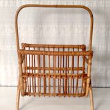 Rattan magazine holder - 70s