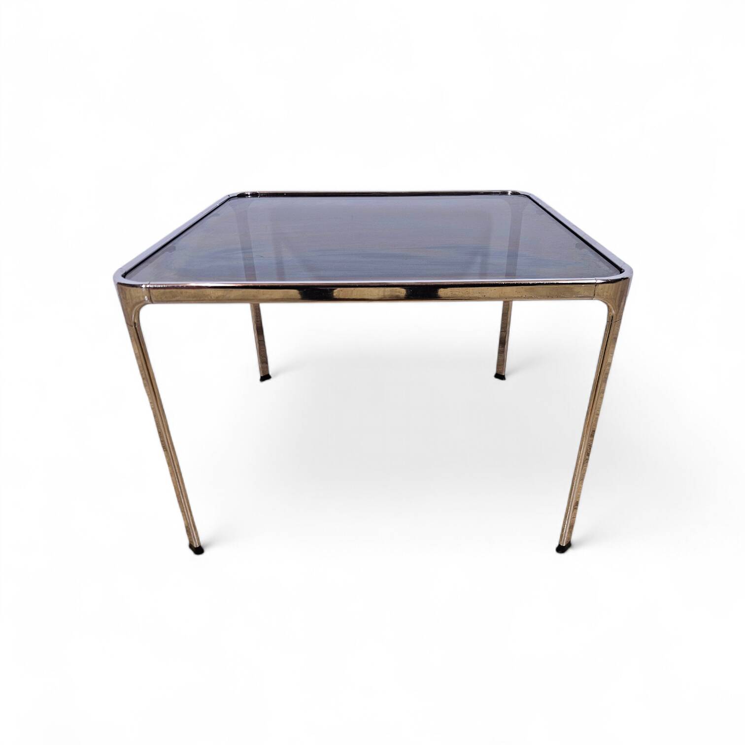 Mid-Century Modern Coffee Table – Chrome and Smoked Glass, Italy, 1970s.