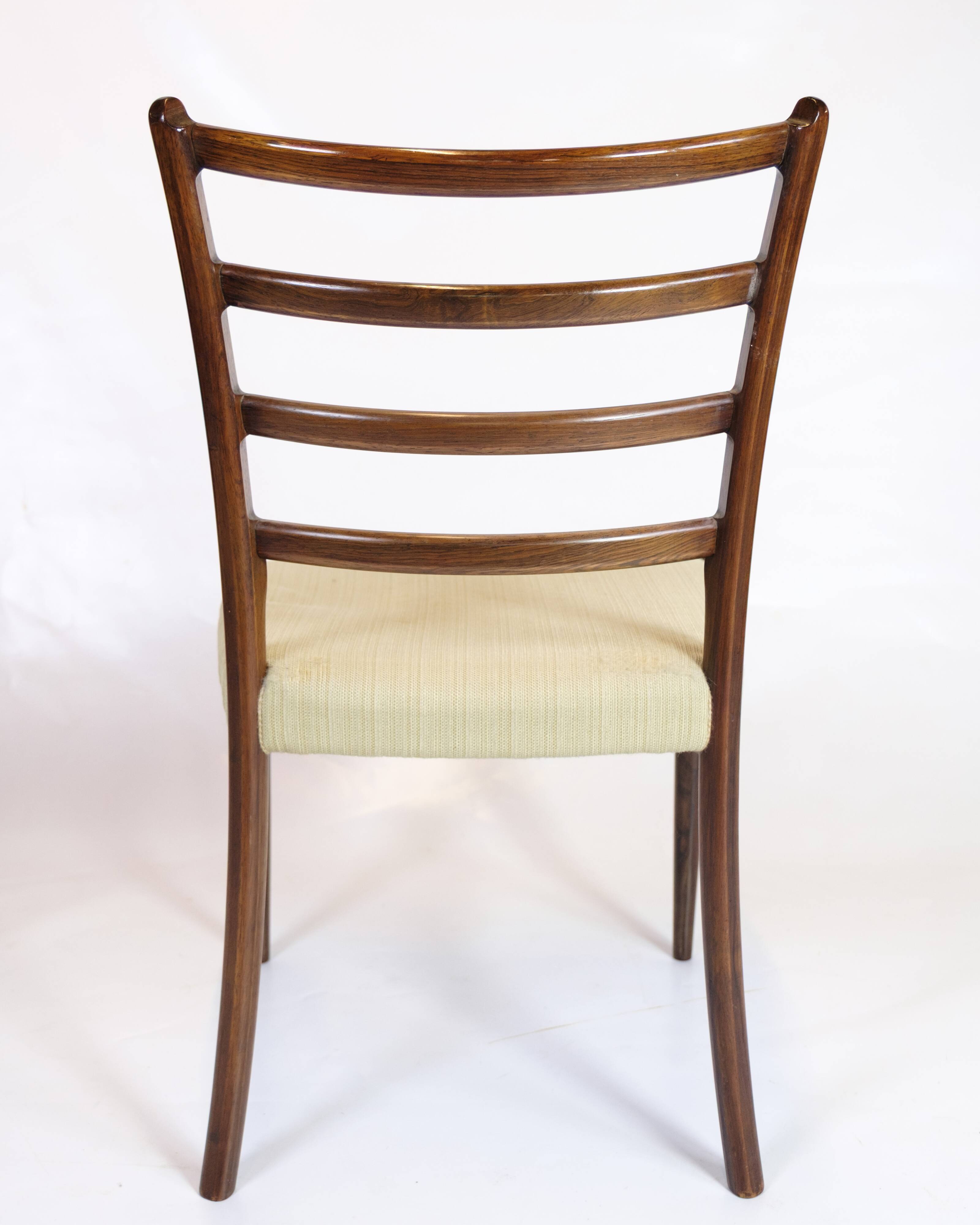 Dining chair - Rosewood - Light wool fabric - N.O. Møller - 1960s
