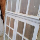 Old arched house window / transom, hammered glass, cremone