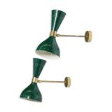 Paire appliques moonlight vert canard