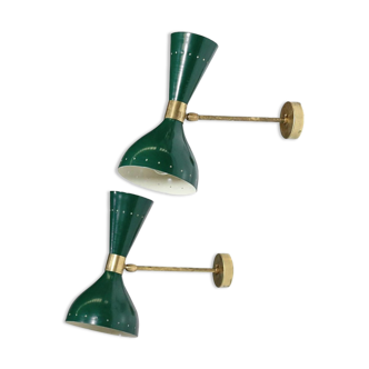 Paire appliques moonlight vert canard