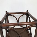 Bedside table stool in vintage cannage rattan
