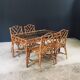 Mid-Century Chippendale Bamboo Dining Table, Italy, 1960s