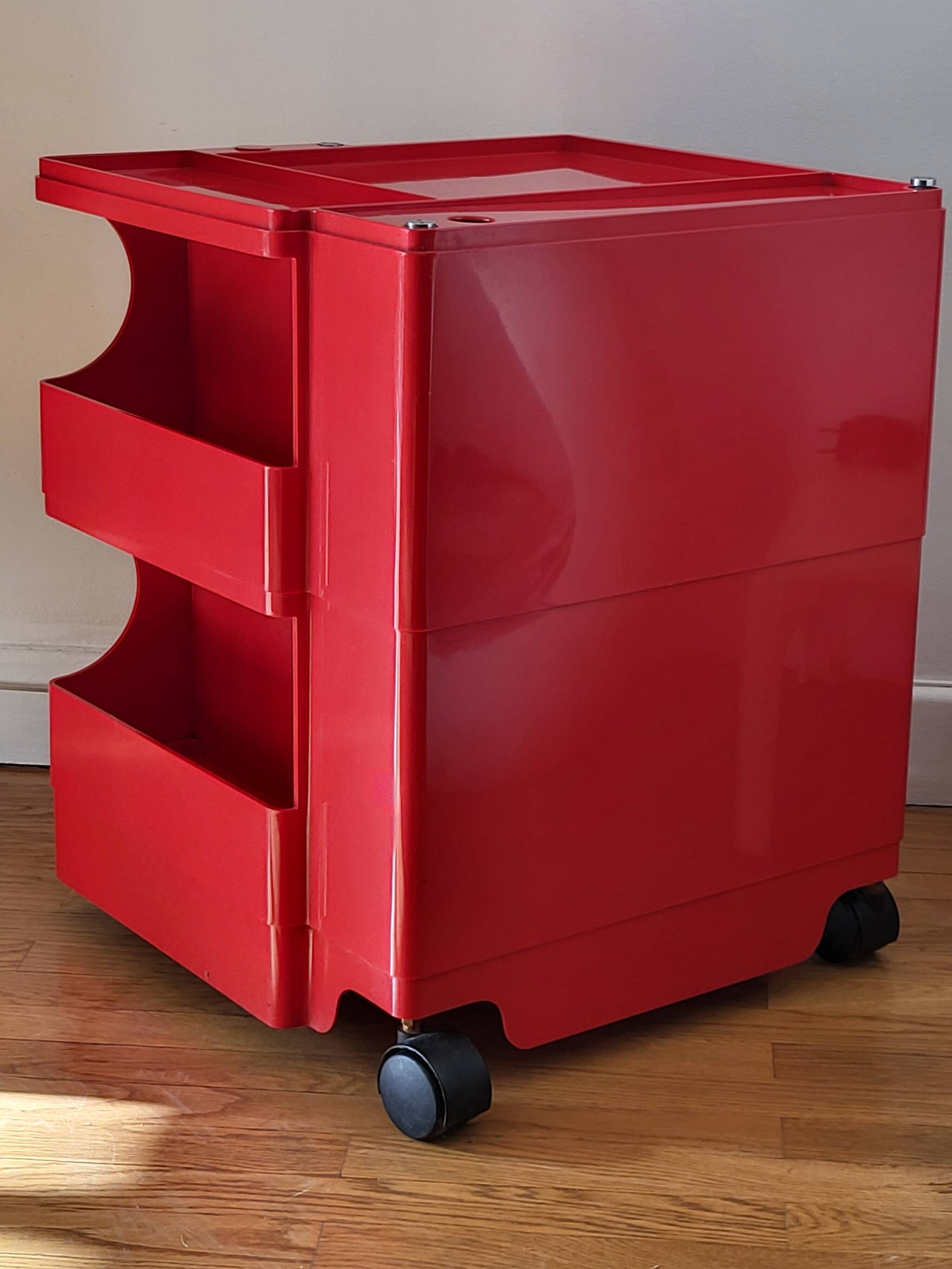 Joe Colombo Boby Red Plastic Serving Trolley for Bieffeplast Italy 1968 Space Age