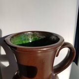 Vase en céramique numéroté brun du milieu du siècle d'Ueberlacken