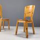 Vintage pine wood dining chairs - 1970s