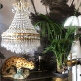 Crystal and brass chandelier