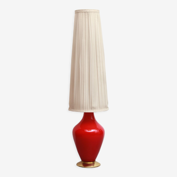 1950s floor lamp in red glass