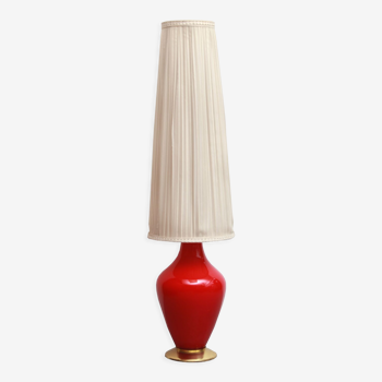 Lampadaire des années 1950 en verre rouge