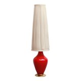 1950s floor lamp in red glass