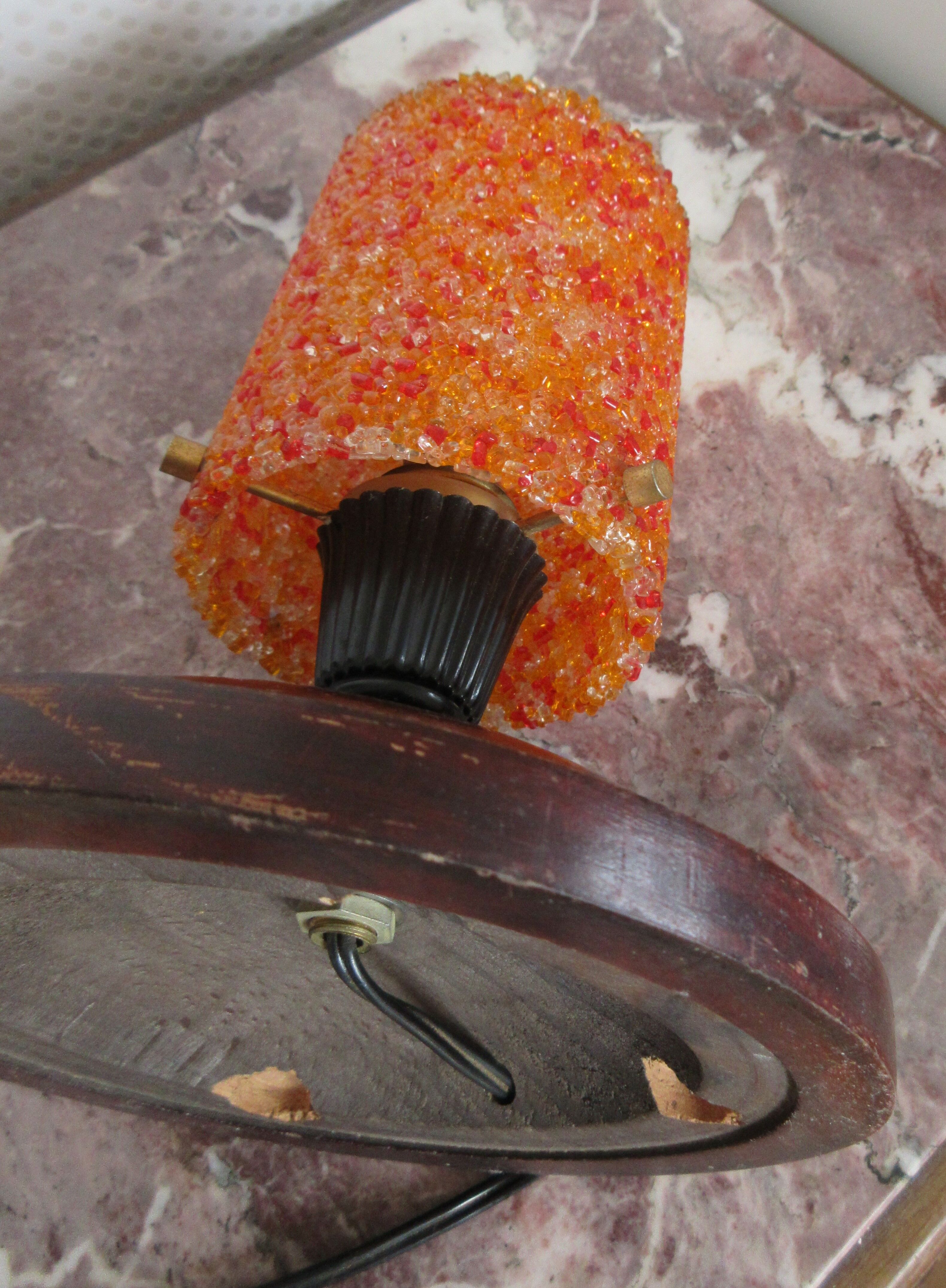 Vintage lampshade granite orange