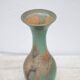 Vintage vase, raku style baluster vase, large neck vase, cetadon green ceramic vase