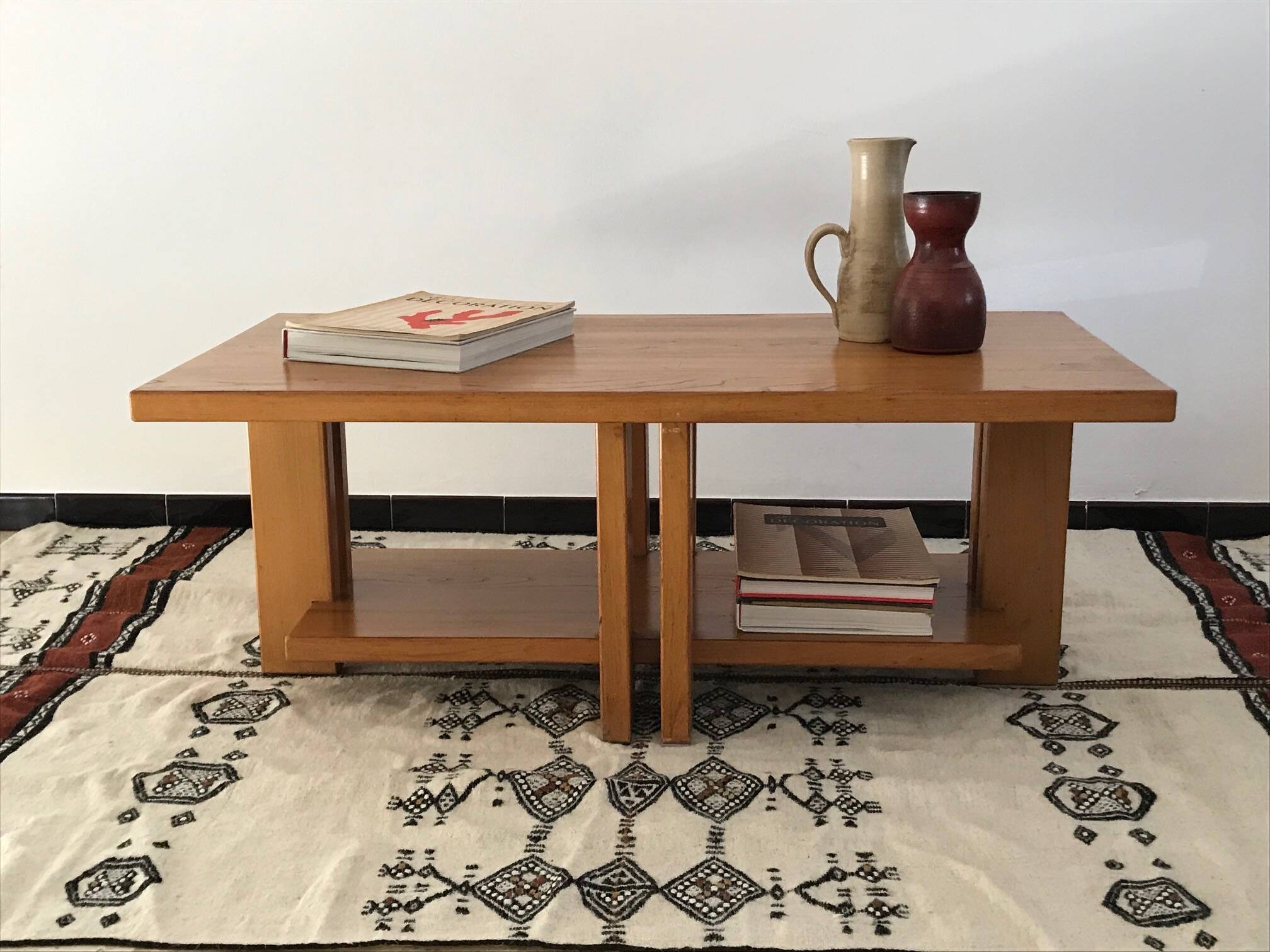 Solid elm coffee table from the 80s