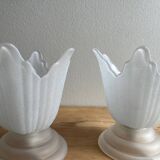 Vintage tulip glass flower lamp
