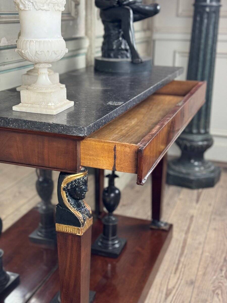 “Return from Egypt” console in mahogany, early 19th century