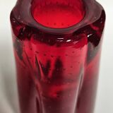 Vase vintage 70's Rouge Ruby-Designer Geoffrey Baxter pour Whitefriars