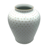Vase Limoges Tharaud white with golden fleur-de-lis