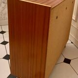 Vintage shoe cabinet with compass feet
