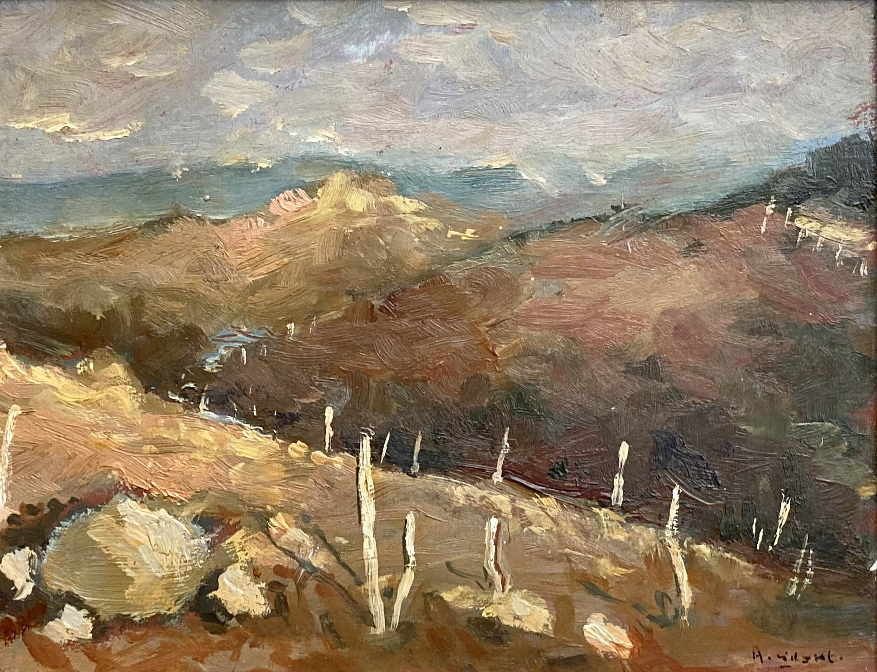 Tableau - Paysage - style post impressionnisme - bel encadrement