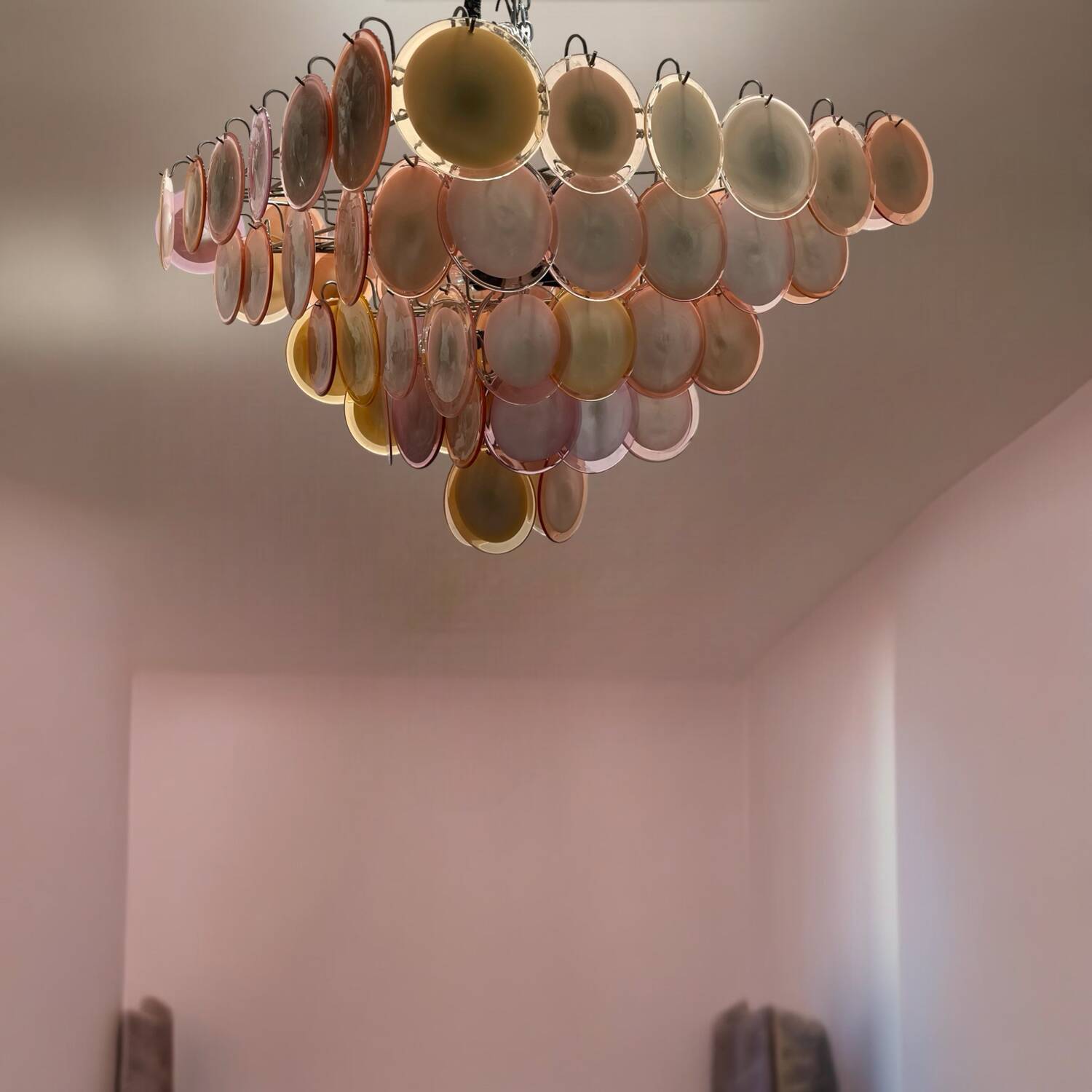 Large Murano Glass Disc Chandelier 1980’s
