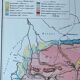 Original map of the Massif Central 37x27cm - 1908