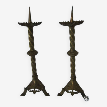 Pair of old candlesticks