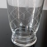Set of 8 crystalline water glasses engraved 50s