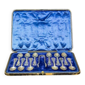 Cuillères à café en argent anglais ancien, 1906, ensemble de 13