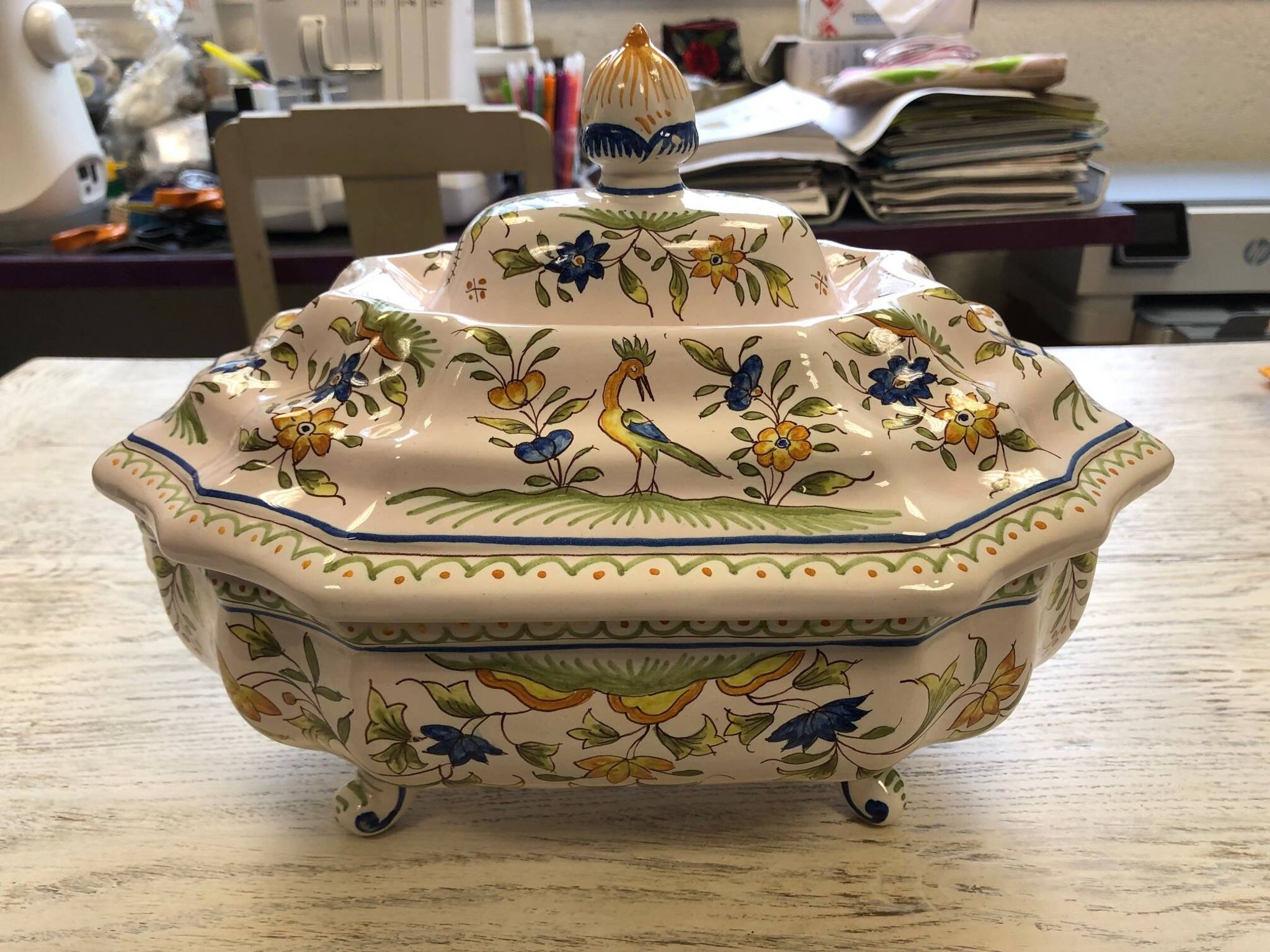 Tureen and its oval platter in moustiers - perfect condition