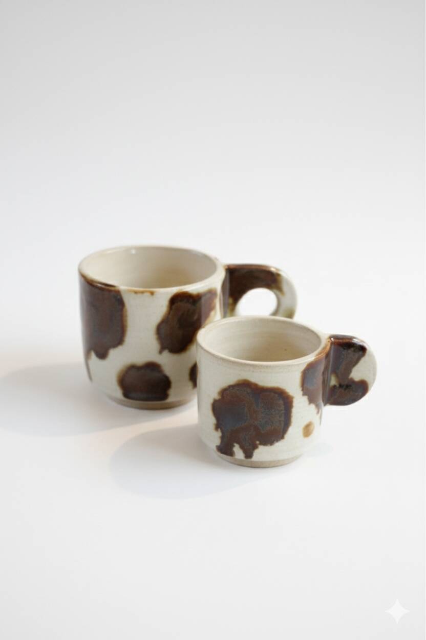 Cortado cup / Double espresso in stoneware "La Vache!" 🐄☕