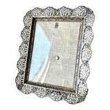 Cadre Vintage en métal argenté Cadre 16 cm x 13 cm Verre CONVEXE