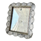 Vintage Metal frame silver plated Frame 16 cm x 13 cm CONVEX glass