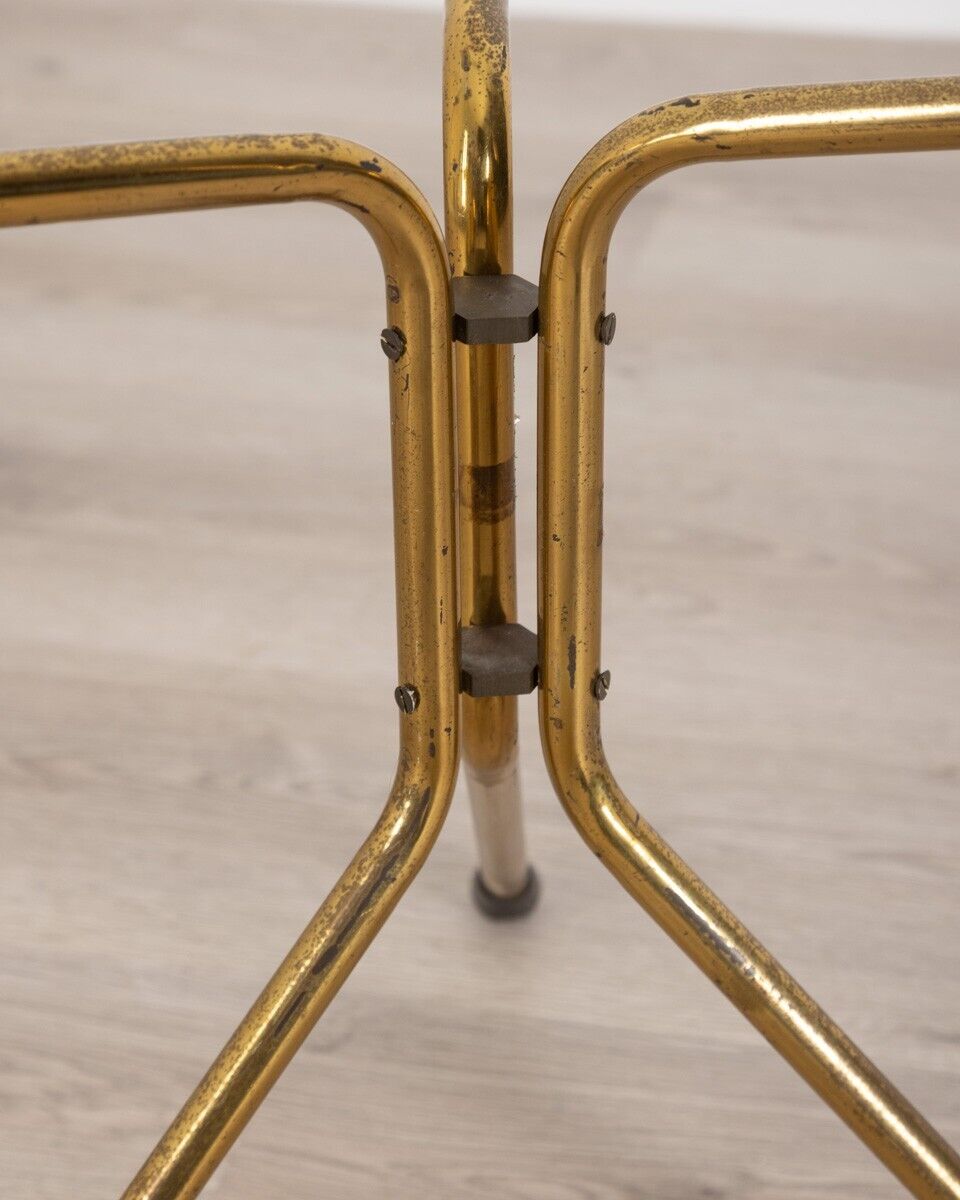 Table basse vintage des années 1950 avec design italien en verre décoré