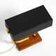 Beautiful small Mid Century Modern metal and brass table lamp with teak bas