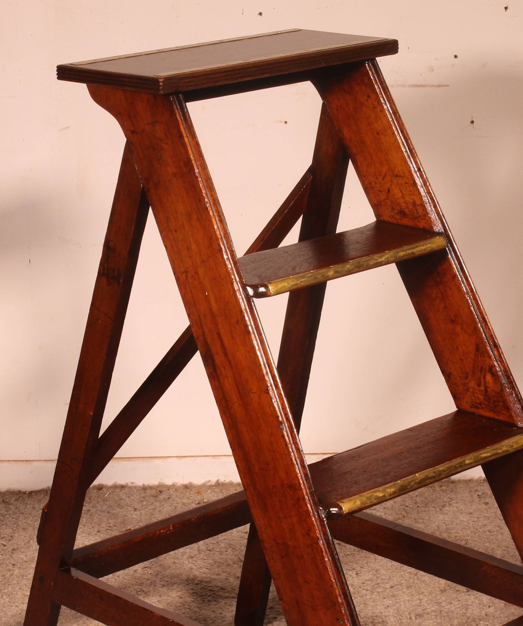 mahogany library step ladder - 19th century