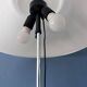 Vintage Space Age floor lamp with white plexiglass UFO shade.
