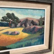 Original Swedish Oil on Panel – "Landscape" by Gunnar Munther – Signed – Vintage and Framed – 64 × 38 cm (25.2" × 15")