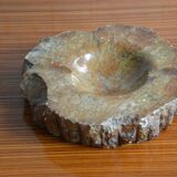 Beige and brown alabaster ashtray
