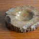 Beige and brown alabaster ashtray