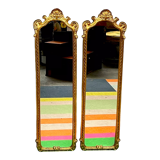 Paire de miroirs dorés, 97x28 cm