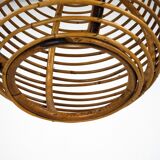 Chandelier en bambou sphérique vintage des années 1950