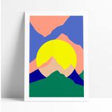 Poster a4 round sun mountain 2