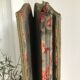 Paravent ancien bois et tissu fleuri