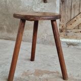 Vintage stool side table oak wood