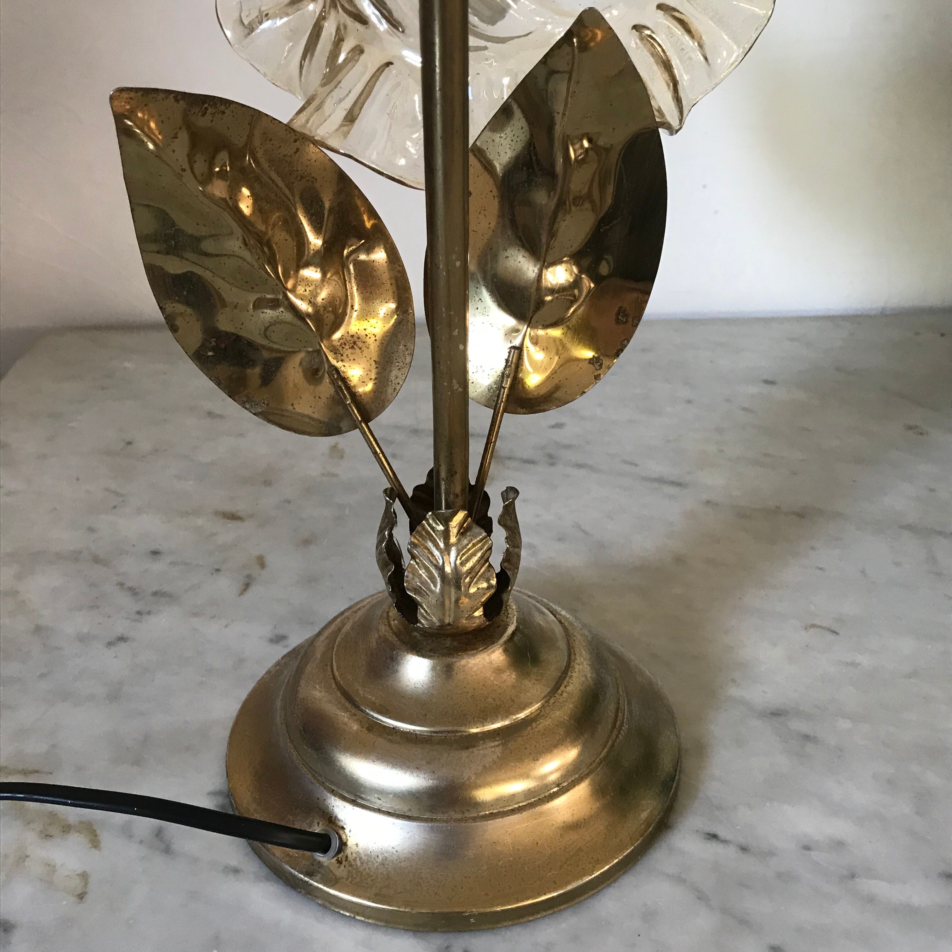 Lamp golden leaves 70s