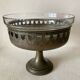 Antique crystal fruit bowl on a brass pedestal