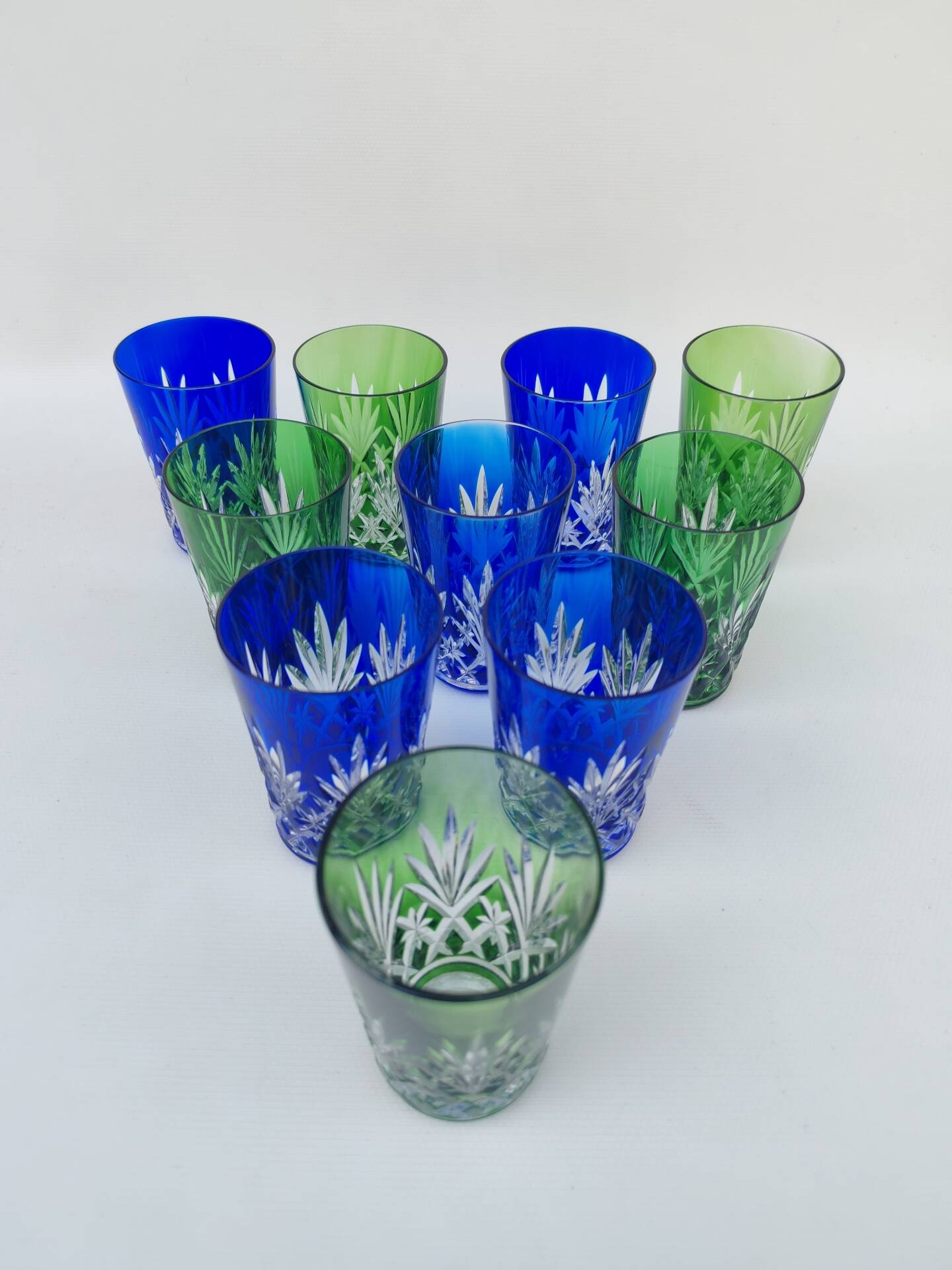 10 crystal goblets from Saint Louis, 1930s.